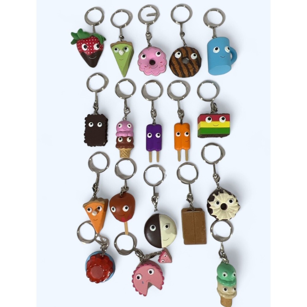 Kidrobot Yummy World‎ Keychains Desserts Lot of 18 Including Cake with Slice